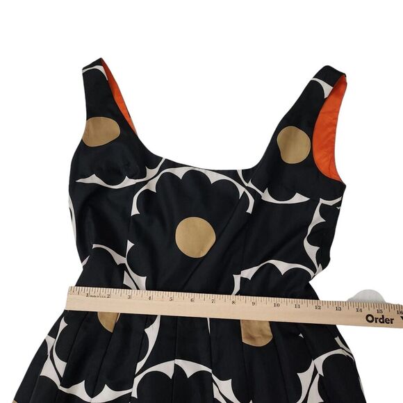 Anna Sui Dress Womens 4 Black Floral Silk Sleeveless Mini Y2K Lined Zip Closure - Picture 9 of 9